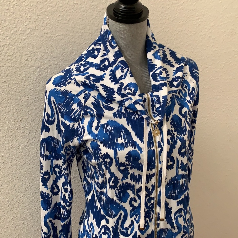 Lilly Pulitzer Angela jacket XS Blue white RARE Excellent Condition HTF Pelican - Picture 9 of 15